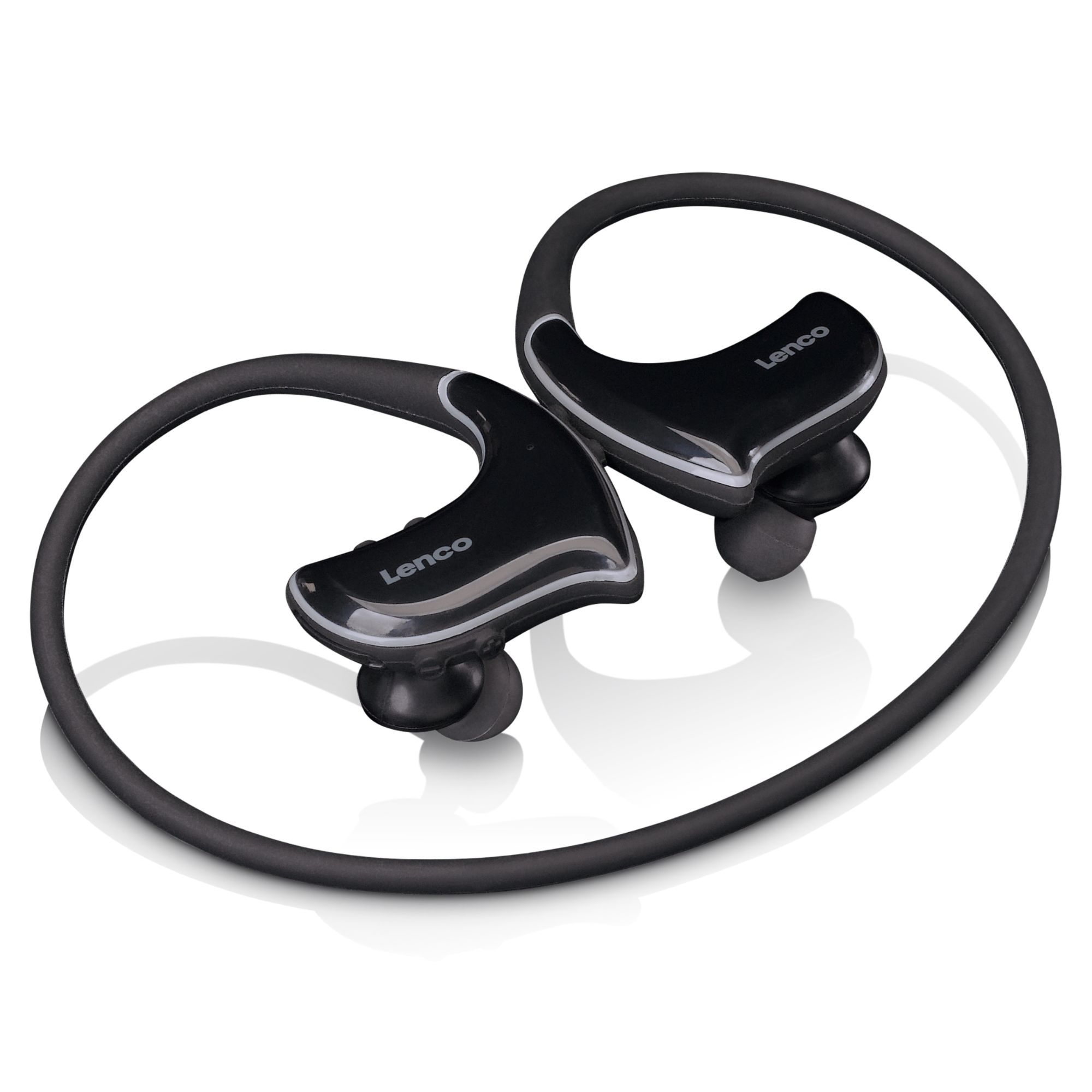 Lenco BTX-750BK Waterproof Splash-Proof Bluetooth Headset with MP3 Player - Black/Grey