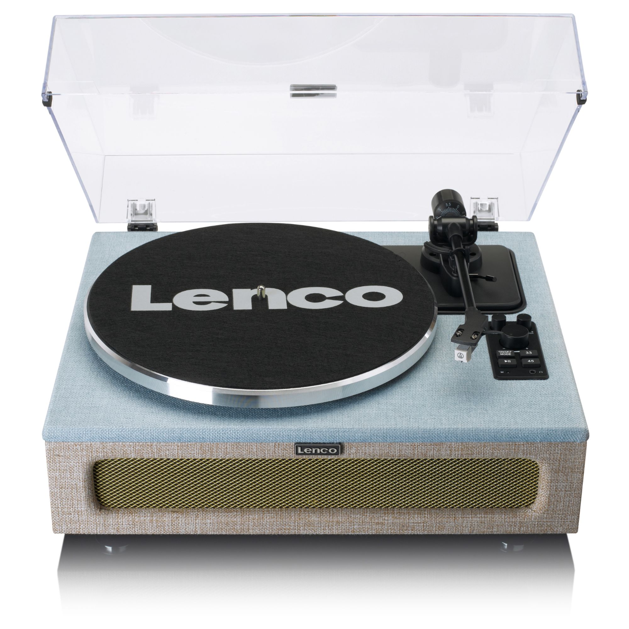 Lenco LS-440BUBG - Reproductor de vinilo con altavoces integrados - Azul/Beige claro