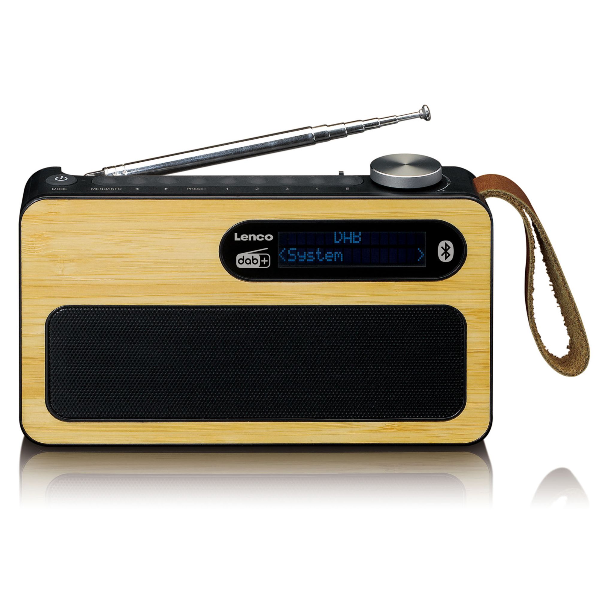 Lenco Portable DAB+ Radio PDR-040 Bamboo Black
