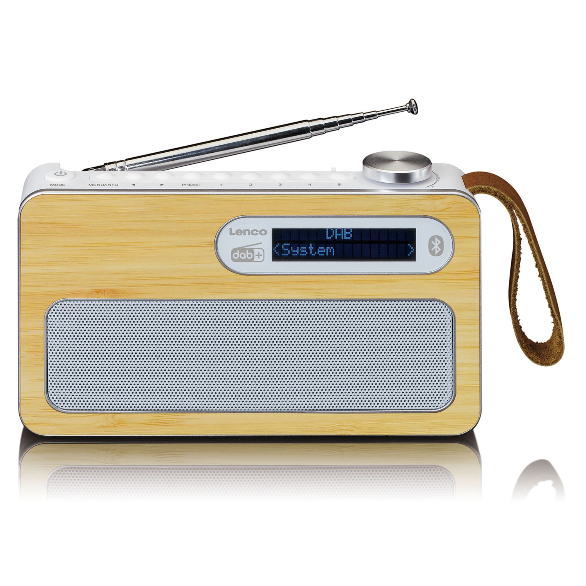 Lenco Portable DAB+ Radio PDR-040 Bamboo White