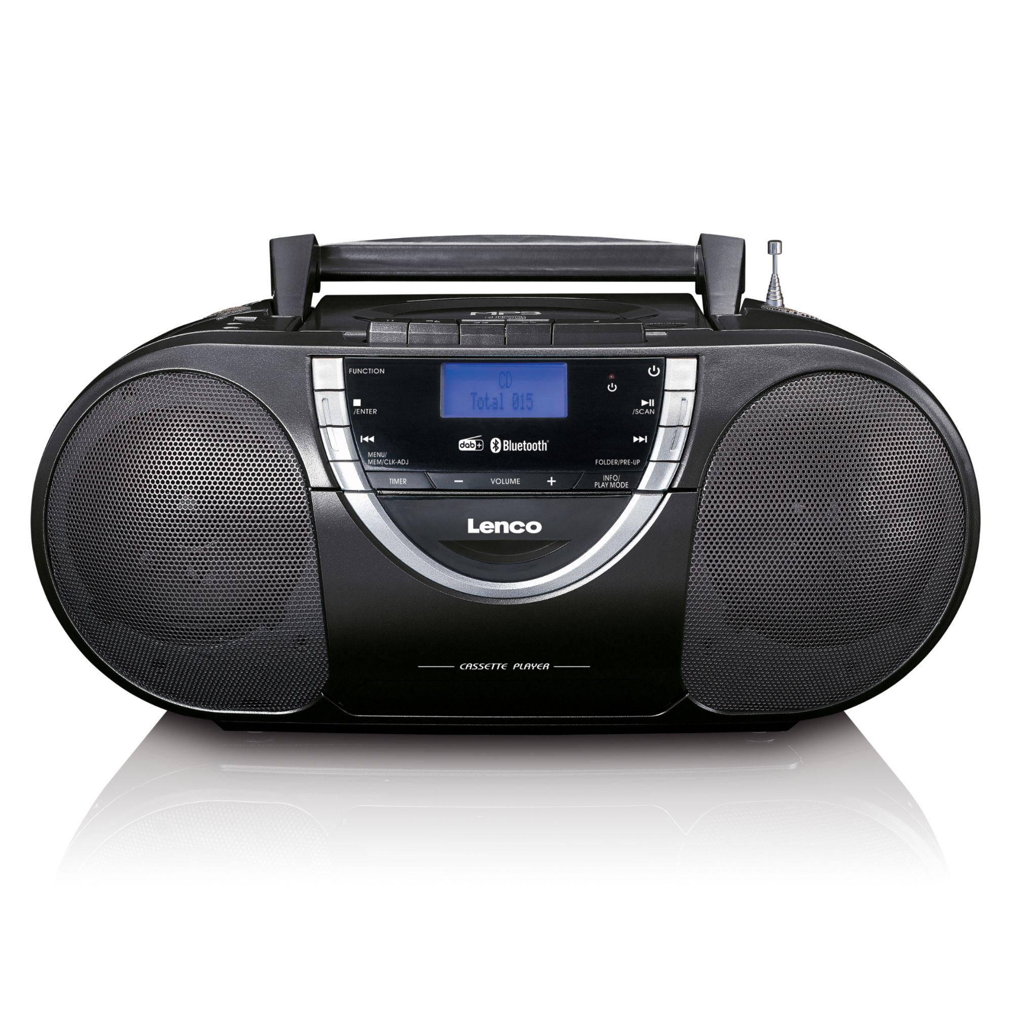 Lenco SCD-6900BK Portable Radio CD Player with DAB+ and Cassette - Grey