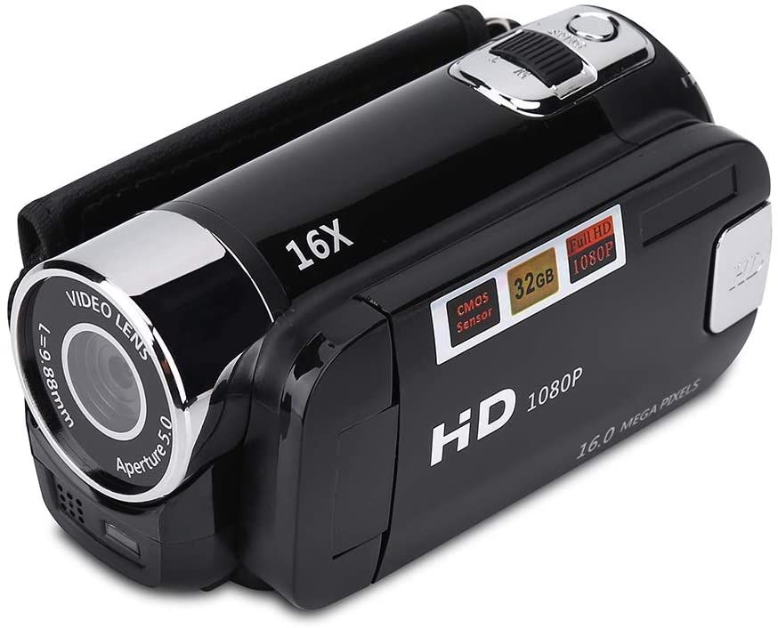 Vendos85 Full HD Digital Camera with 2.7-inch Screen, 16x Digital Zoom, 16MP, 1080p Video, 16GB Micro SD Card