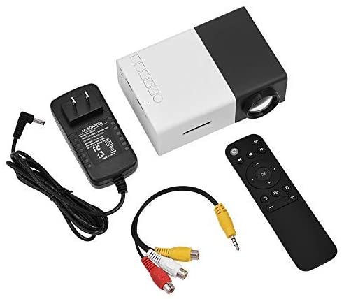 Mini Home Cinema Projector with HD 1080P HDMI/TF - Black White