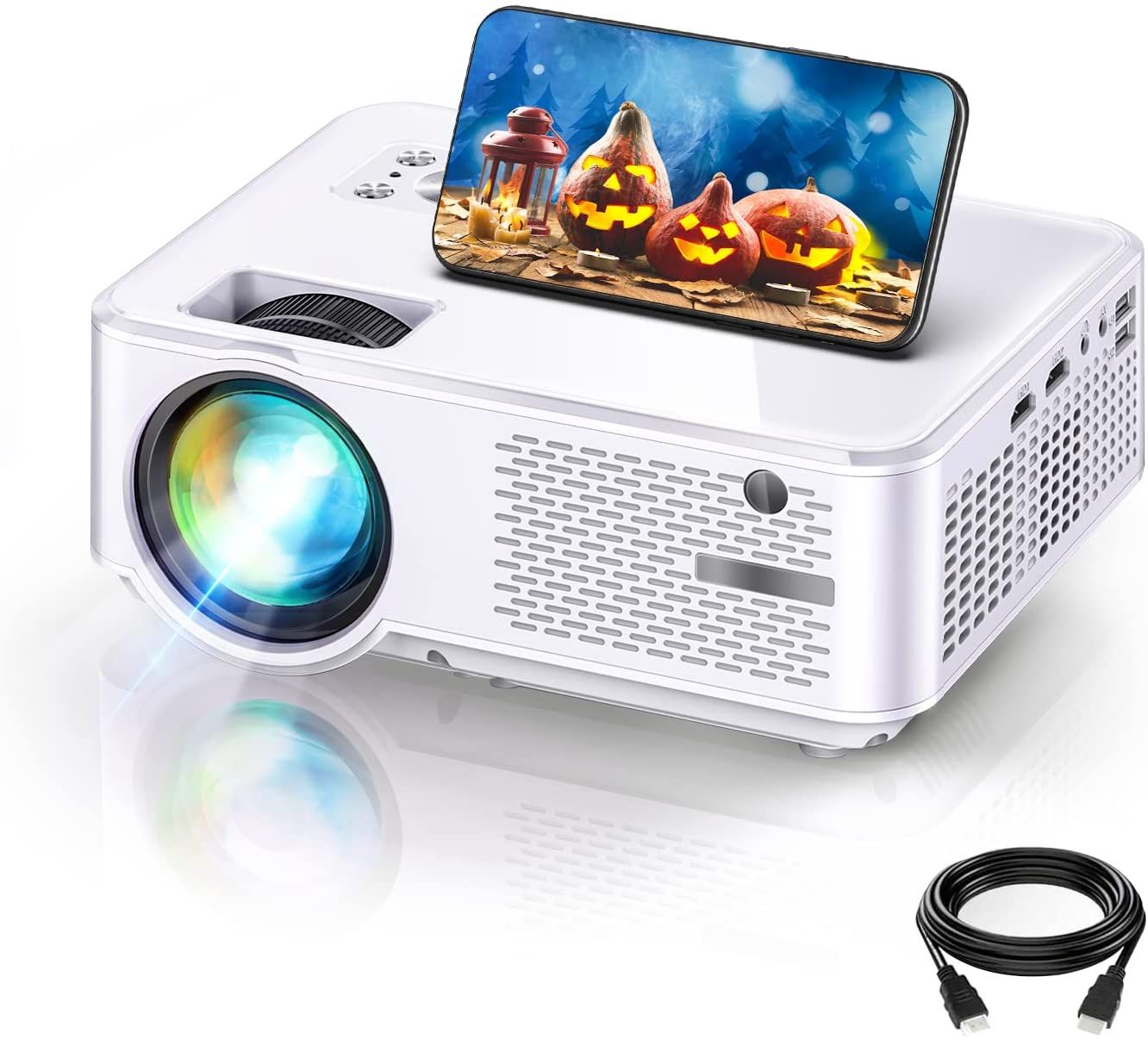 WiFi Full HD Projector 7000 Lumens HDMI USB VGA White