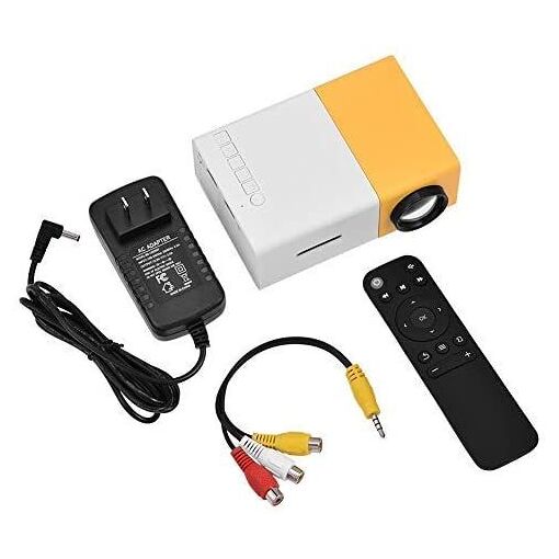 Mini Home Cinema Projector Vendos85 with HD 1080P HDMI/TF - Yellow White