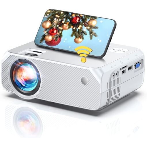 Vendos85 720P HD Mini Projector with WiFi - White