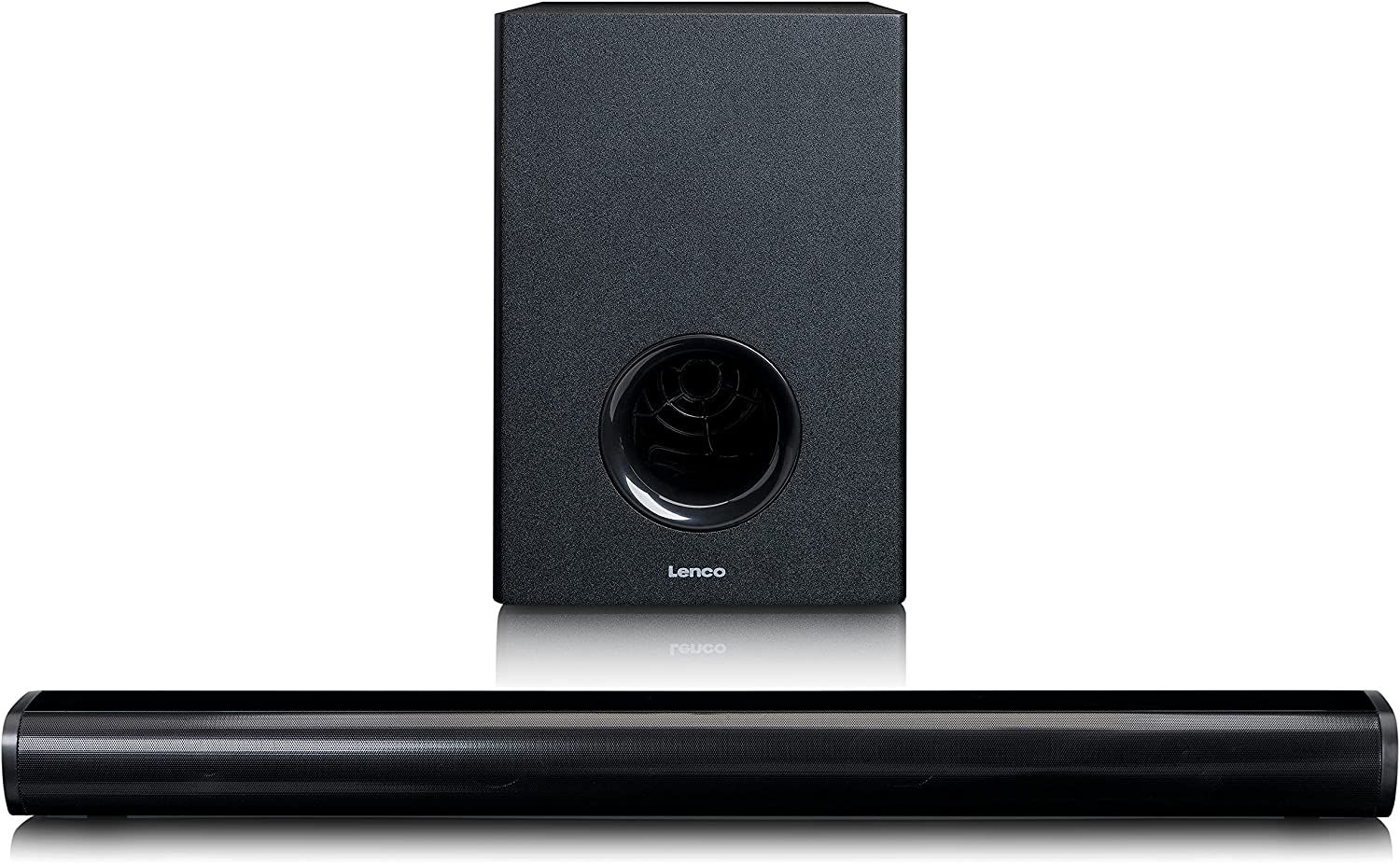 Barra de sonido inalámbrica Lenco con subwoofers de 70W negra