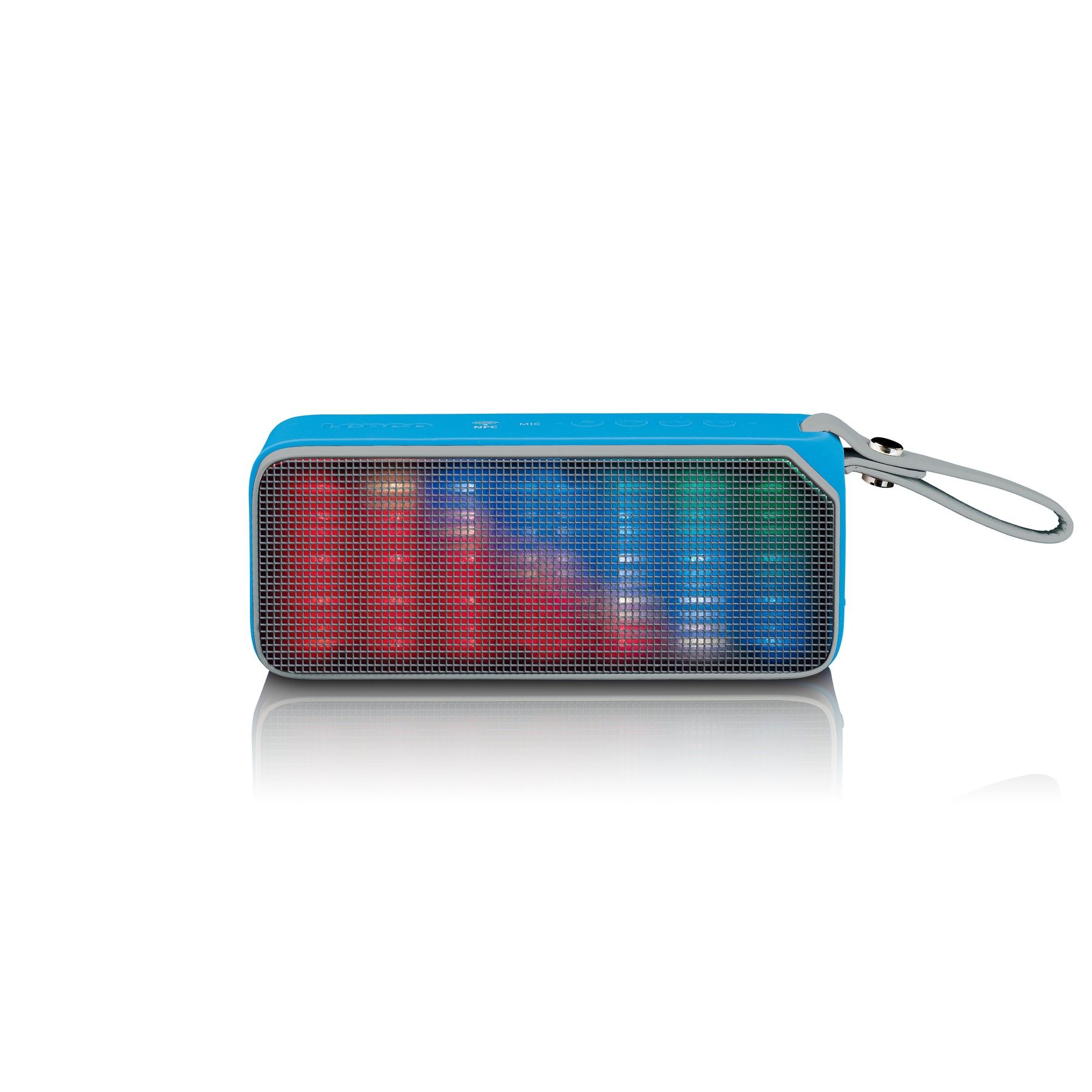 Lenco Waterproof Bluetooth Stereo Speaker with Party Lights - Blue