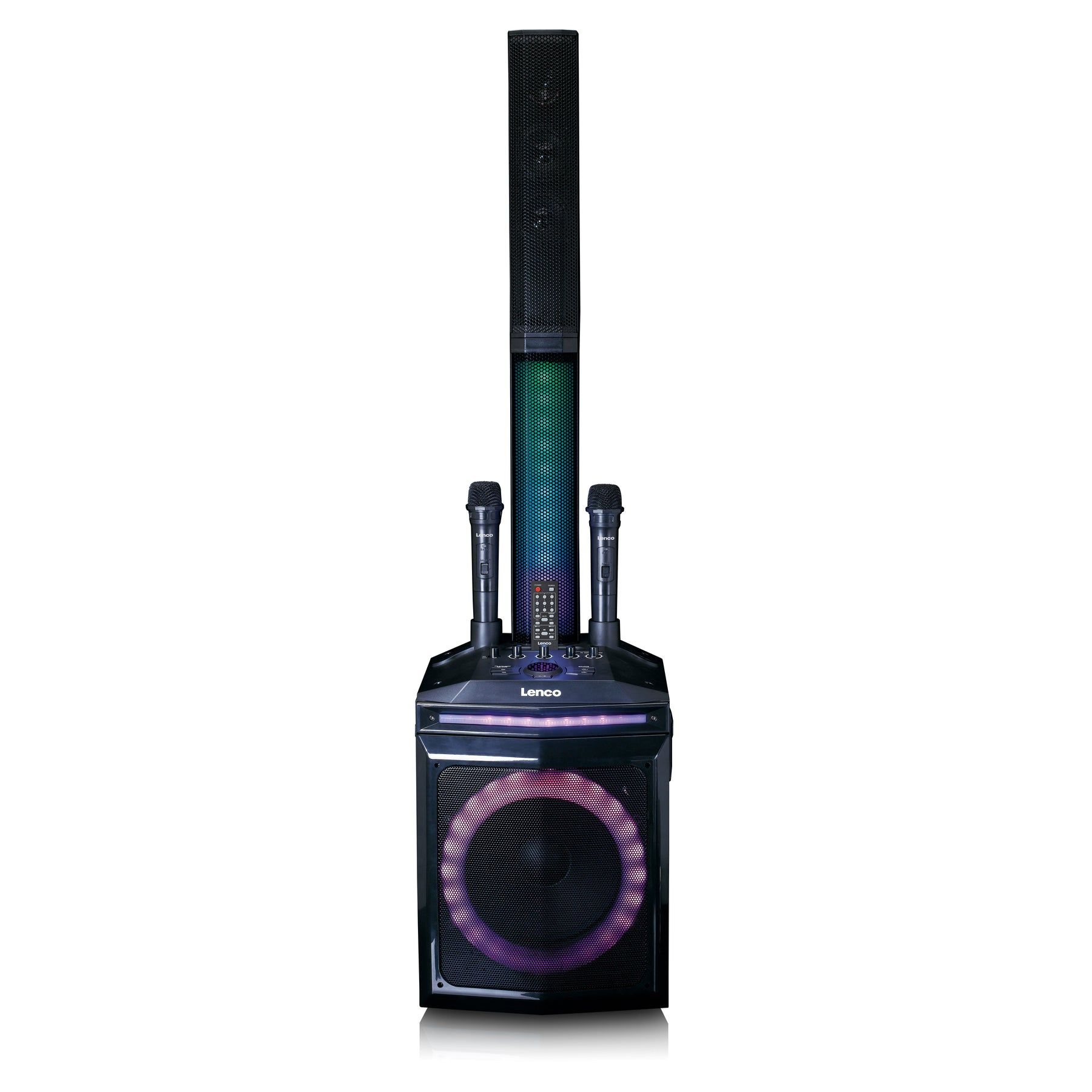 Lenco PA-220 Portable Speaker with Removable Subwoofer and Tweeter Column
