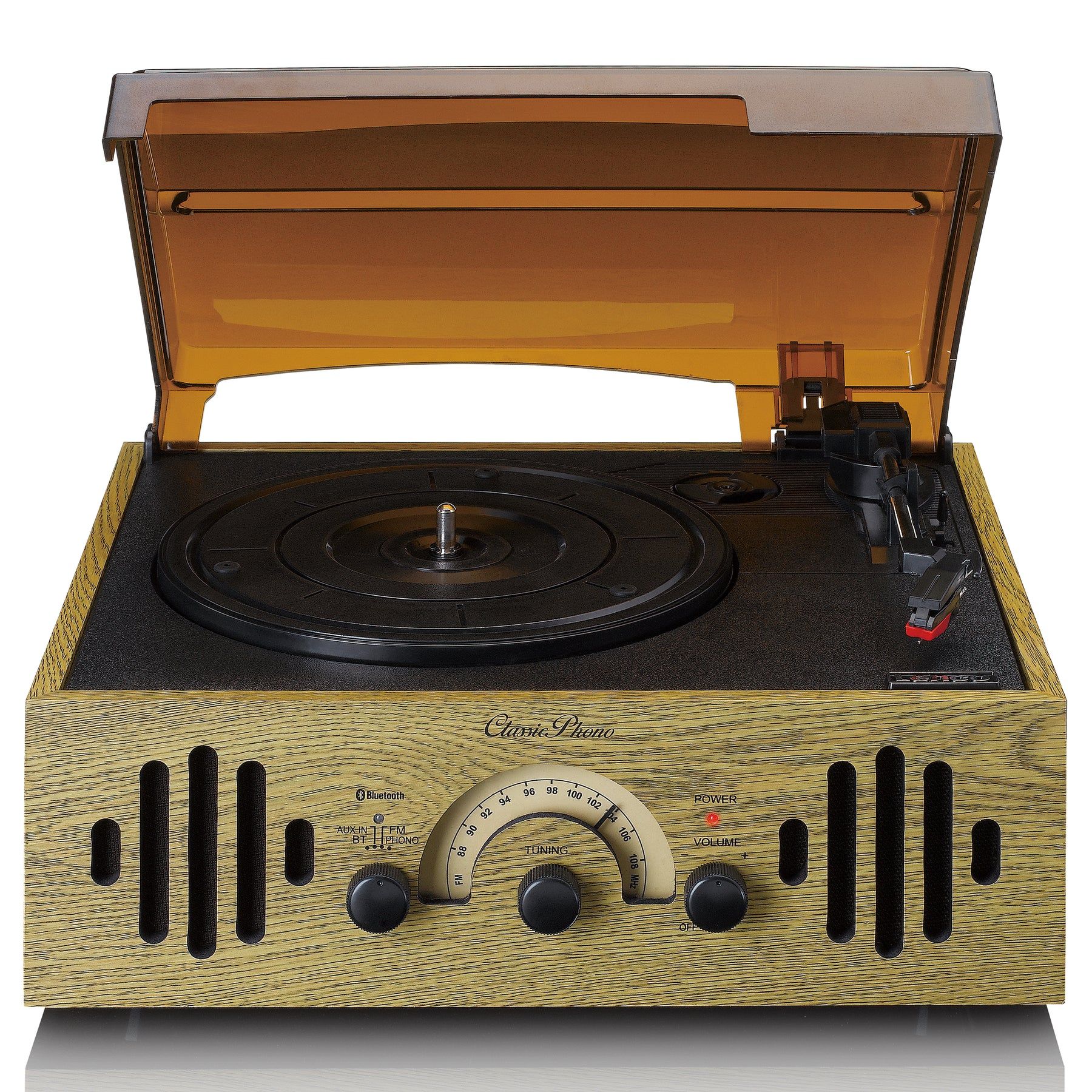 Lenco Vintage 3-in-1 Bluetooth Turntable with Integrated Speakers (Cherry)