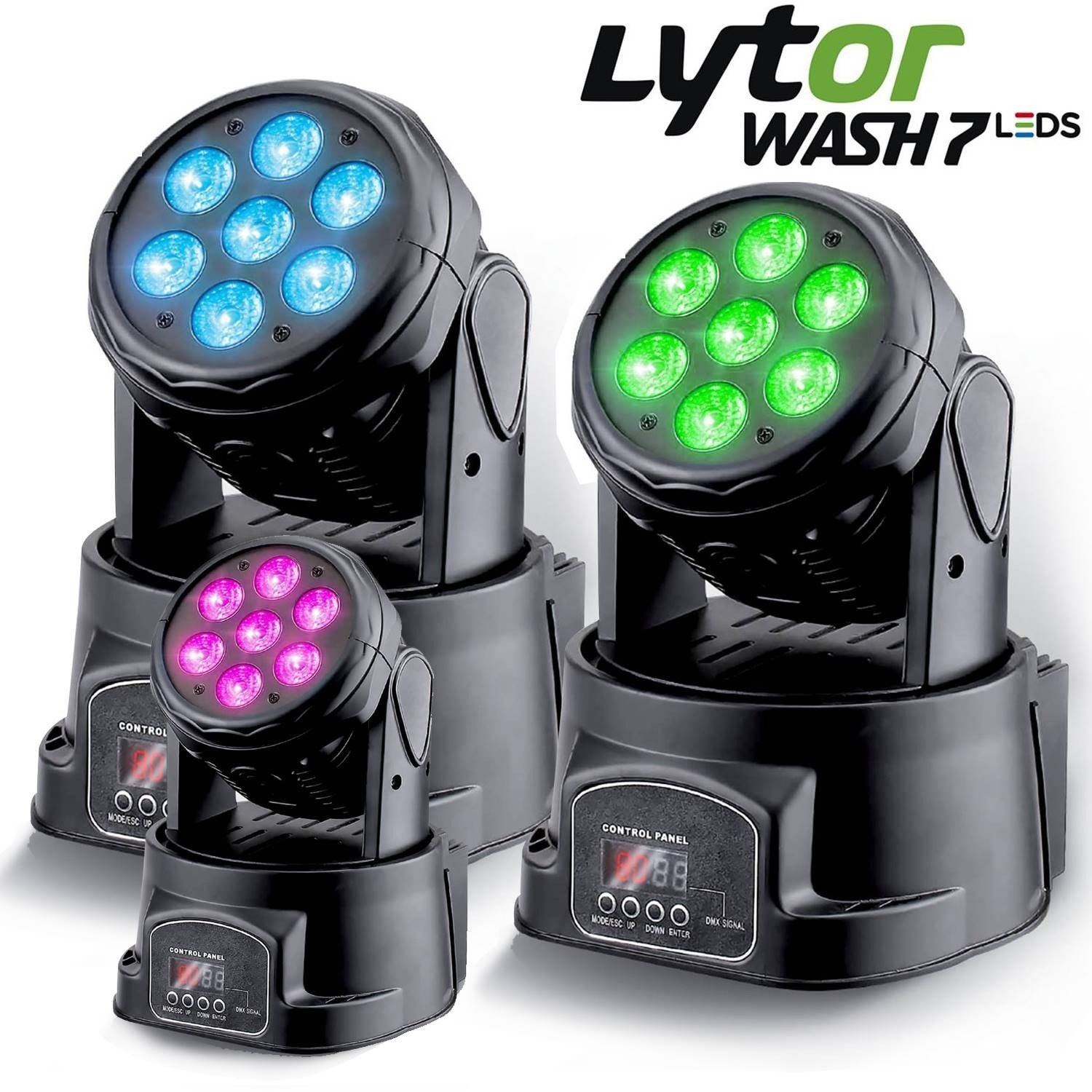 Lyres LytOr WASH7 LED RVB + Blanc x3 - DMX-512 (7 ou 12 canaux)