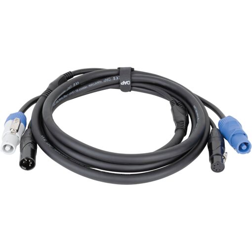 Câble hybride Dap Audio FP21 3m d'alimentation/DMX et XLR 5 broches