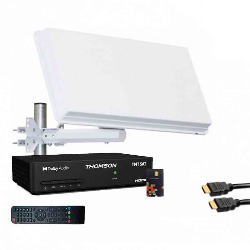 SELFSAT Plate Parabola Kit with Single LNB and TNTSAT Receiver