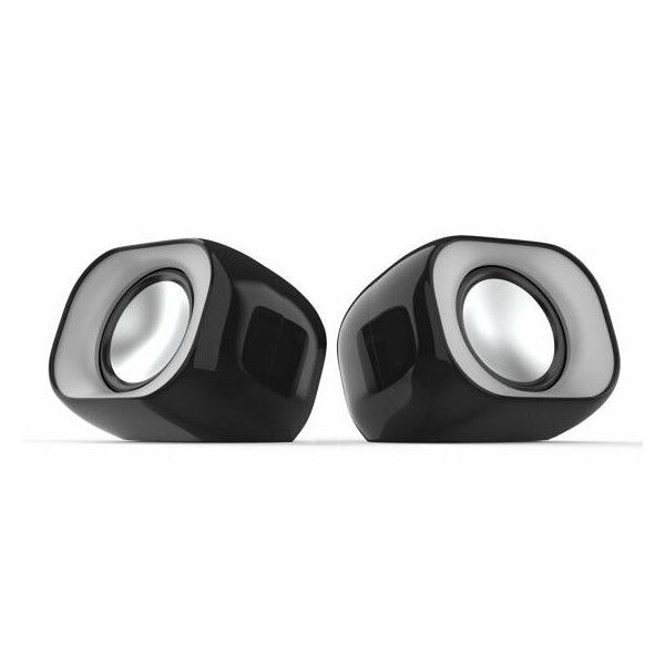 HP DHS-2111 2.0 Speaker System, Black, Silver, Wired 6W