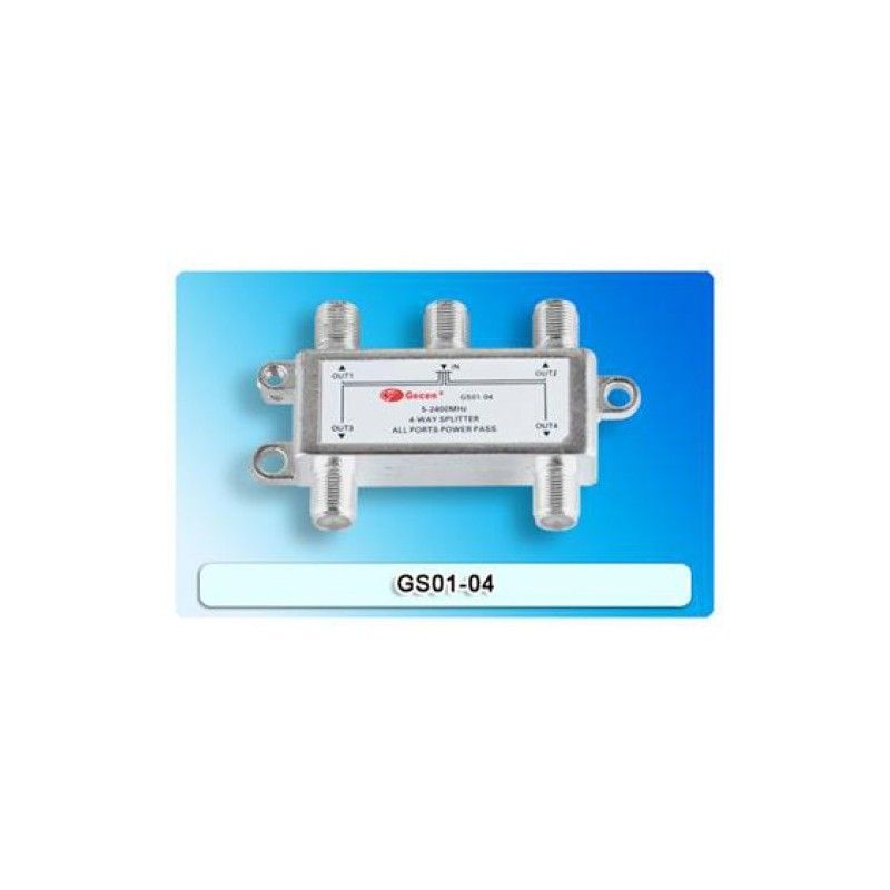 Gecen 1-Input 4-Output TV or Satellite Antenna Splitter
