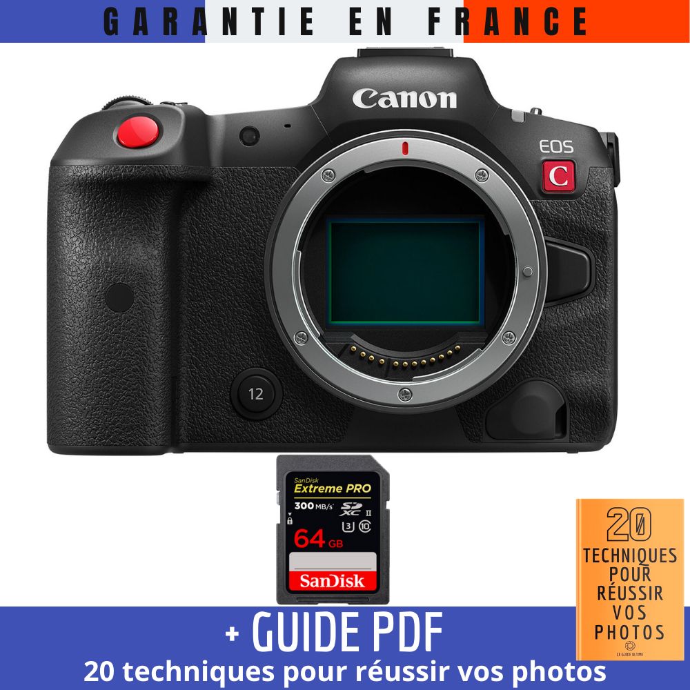 Canon EOS R5 C Nu + 1x Tarjeta SanDisk Extreme PRO UHS-II de 64GB (300 MB/s) + Guía '20 TÉCNICAS PARA CONSEGUIR FOTOS EXCELENTES'