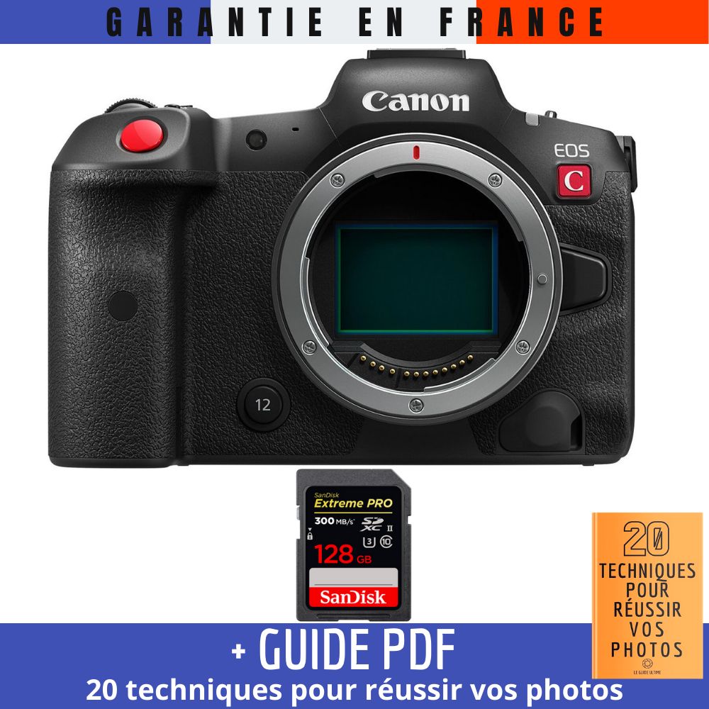 Canon EOS R5 C Nu + 1 Tarjeta de Memoria SanDisk 128GB Extreme PRO UHS-II SDXC 300 MB/s + Guía: '20 TÉCNICAS PARA CONSEGUIR FOTOS ÉXITOSAS