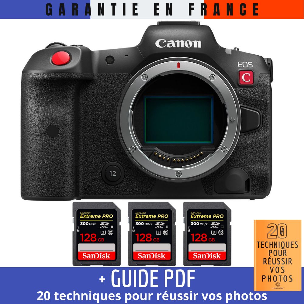 Kit Canon EOS R5 C Nu + 3 Tarjetas de Memoria SanDisk 128GB Extreme PRO UHS-II SDXC 300 MB/s