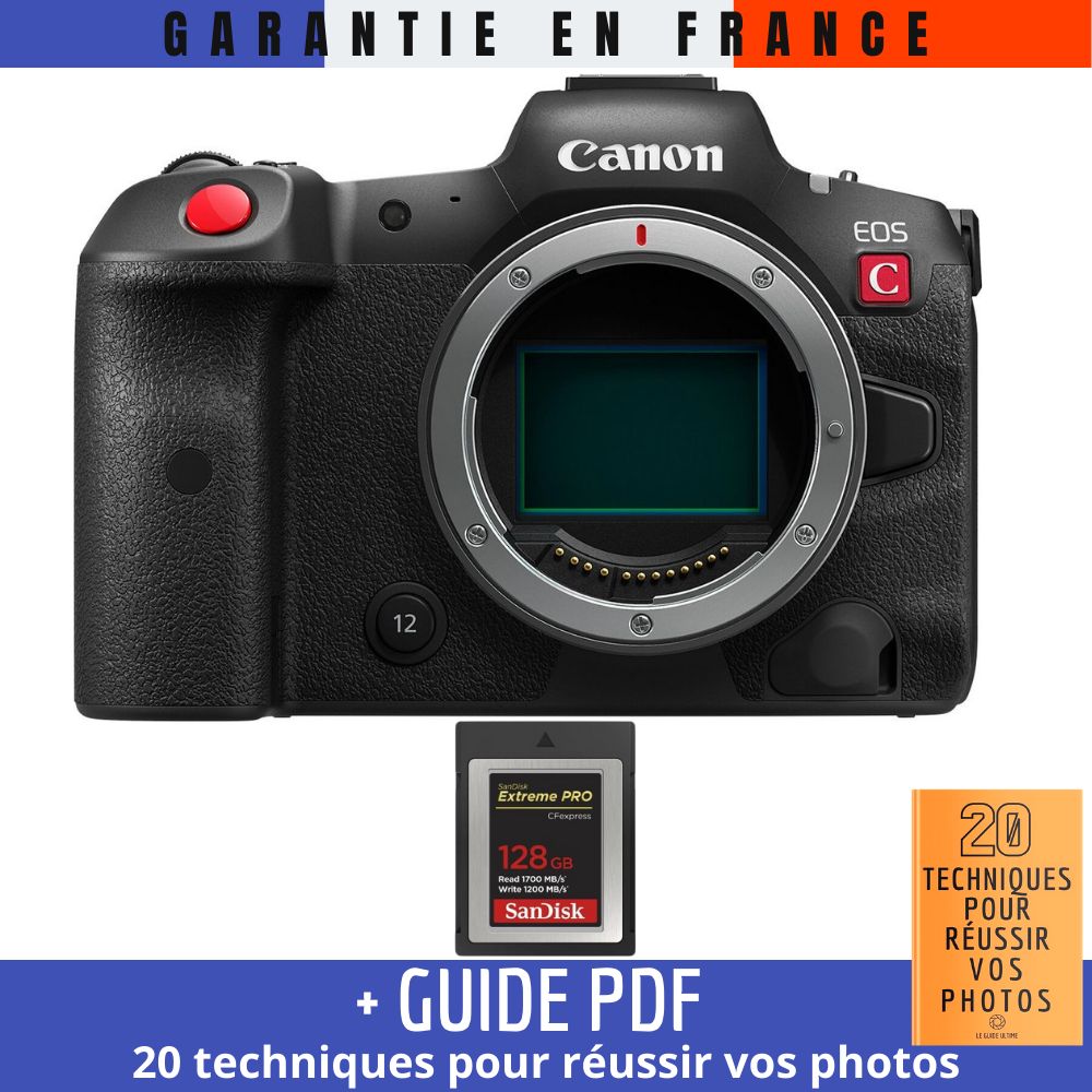 Canon EOS R5 C Nu + 1 SanDisk 128GB Extreme PRO CFexpress Tipo B + Guía PDF '20 TÉCNICAS PARA CONSEGUIR FOTOS ÉXITOSAS