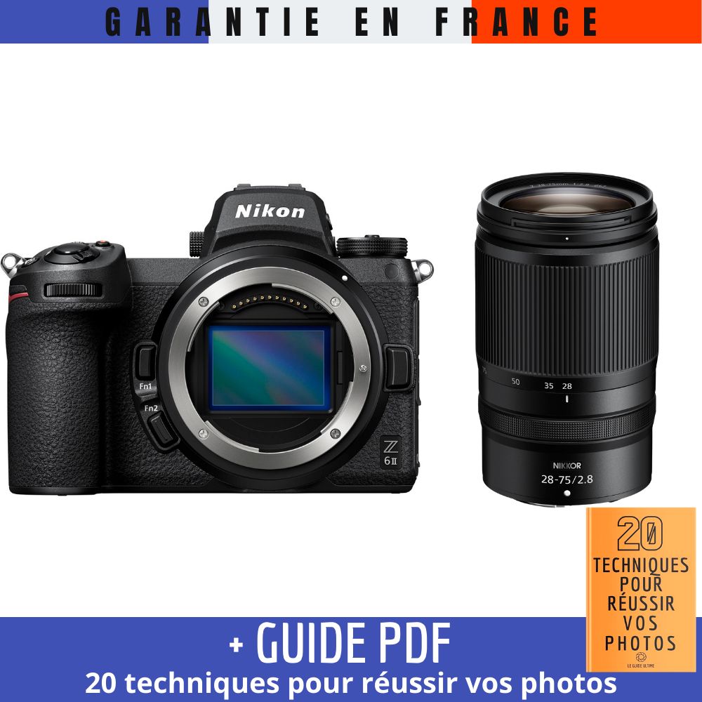 Nikon Z6 II Mirrorless Camera + Z 28-75mm f/2.8 Lens + '20 TECHNIQUES POUR RÉUSSIR VOS PHOTOS' Guide
