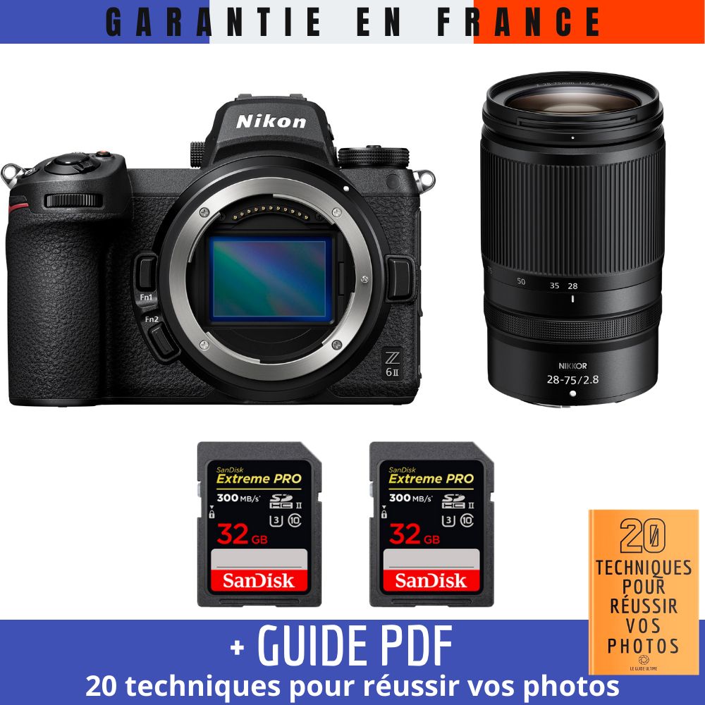 Nikon Z6 II Mirrorless Camera + Z 28-75mm f/2.8 Lens + 2x 32GB SanDisk Extreme PRO UHS-II SDXC Cards