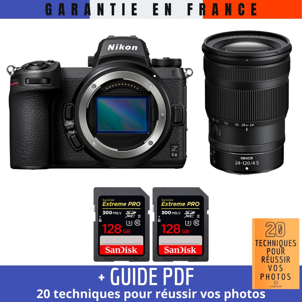 Nikon Z6 II Mirrorless Camera + Z 24-120mm f/4 S Lens + 2x 128GB SanDisk Extreme PRO UHS-II SDXC Cards
