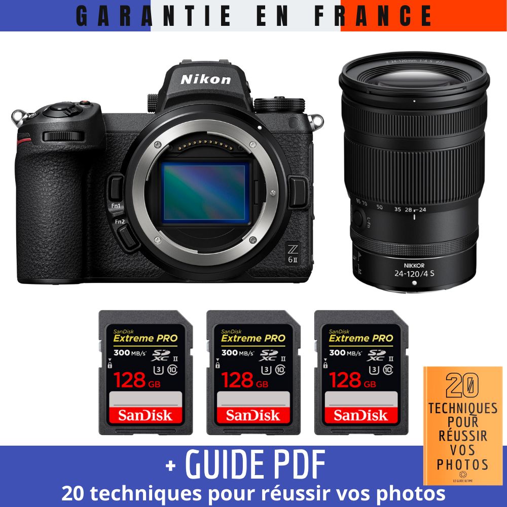 Nikon Z6 II Mirrorless Camera + Z 24-120mm f/4 S Lens + 3 SanDisk 128GB Extreme PRO UHS-II SDXC Cards