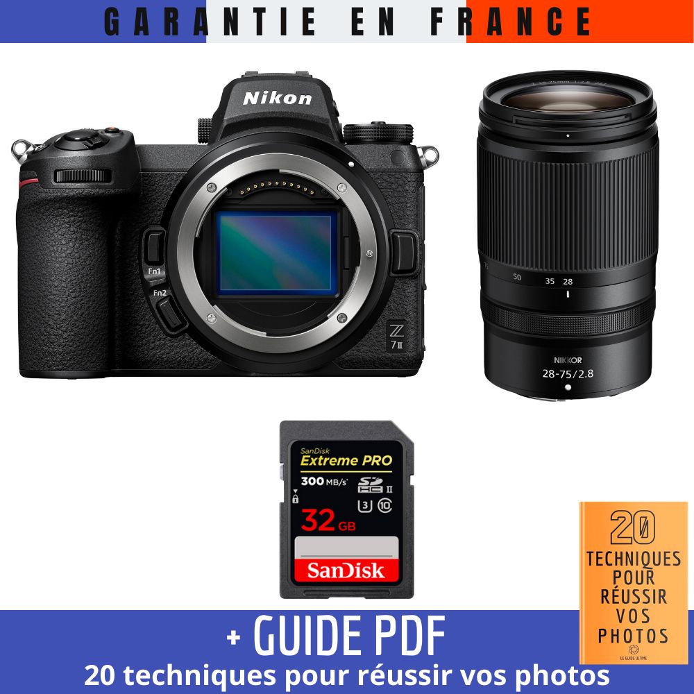 Nikon Z7 II Mirrorless Camera Kit with Z 28-75mm f/2.8 Lens and 32GB SD Card + Guide Book: '20 TECHNIQUES POUR RÉUSSIR VOS PHOTOS'