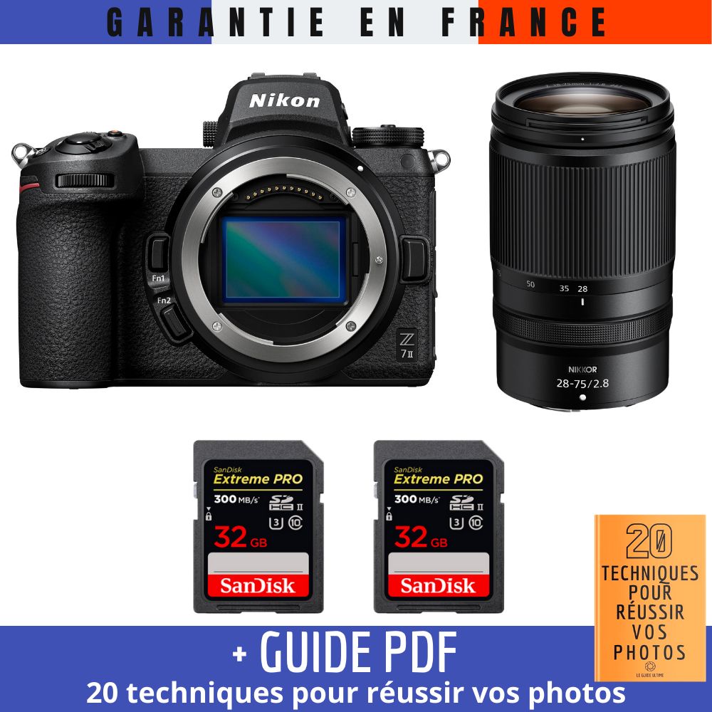 Nikon Z7 II Mirrorless Camera + Z 28-75mm f/2.8 Lens + 2x 32GB SanDisk Extreme PRO UHS-II SDXC Cards