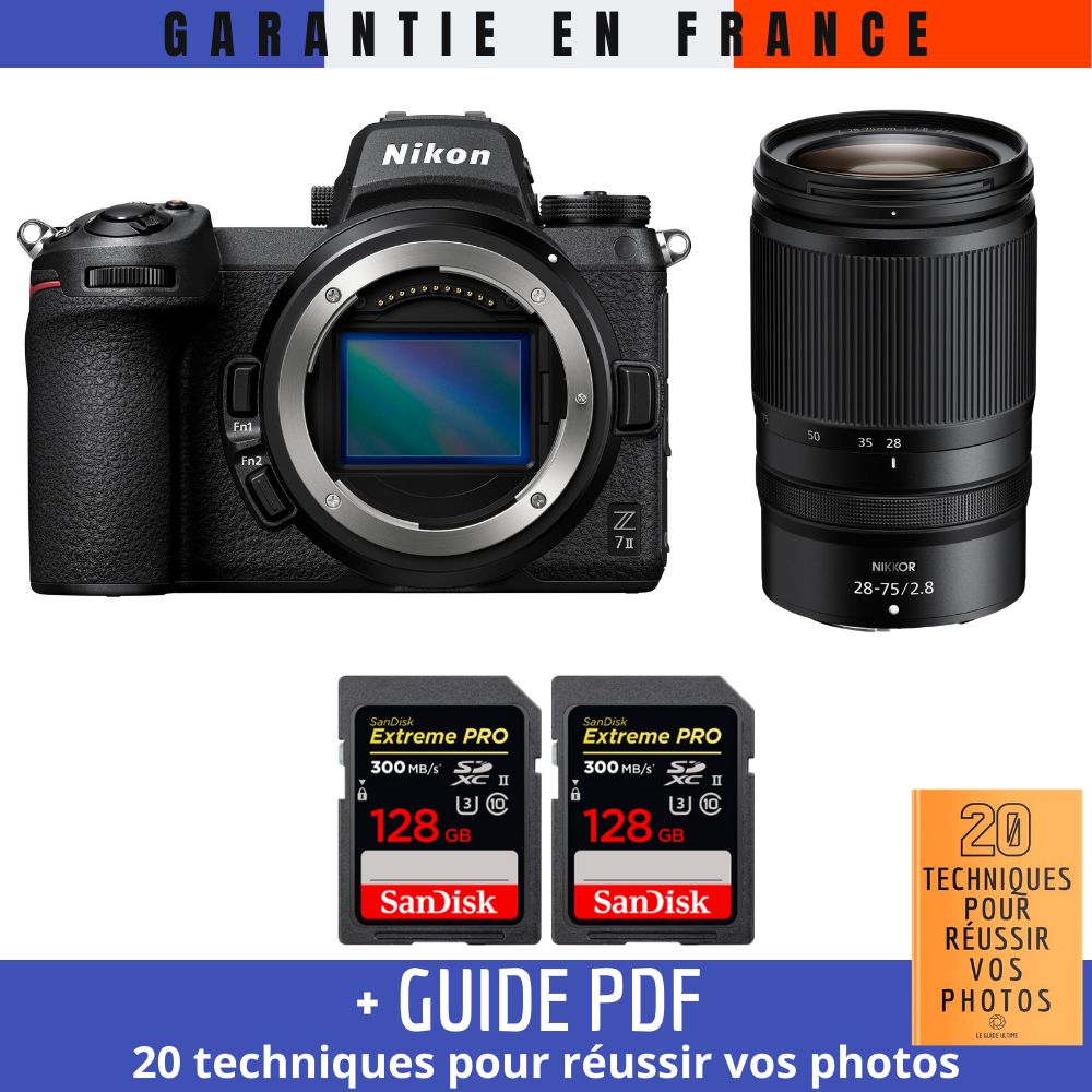 Nikon Z7 II Mirrorless Camera + Z 28-75mm f/2.8 Lens + 2 SanDisk 128GB Extreme PRO UHS-II SDXC Cards