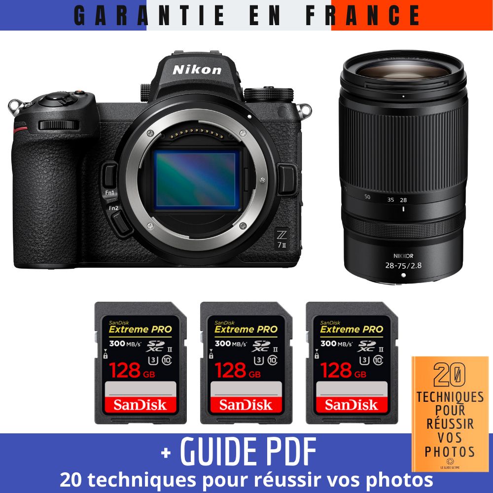 Nikon Z7 II Mirrorless Camera + Z 28-75mm f/2.8 Lens + 3 SanDisk 128GB Extreme PRO UHS-II SDXC Cards