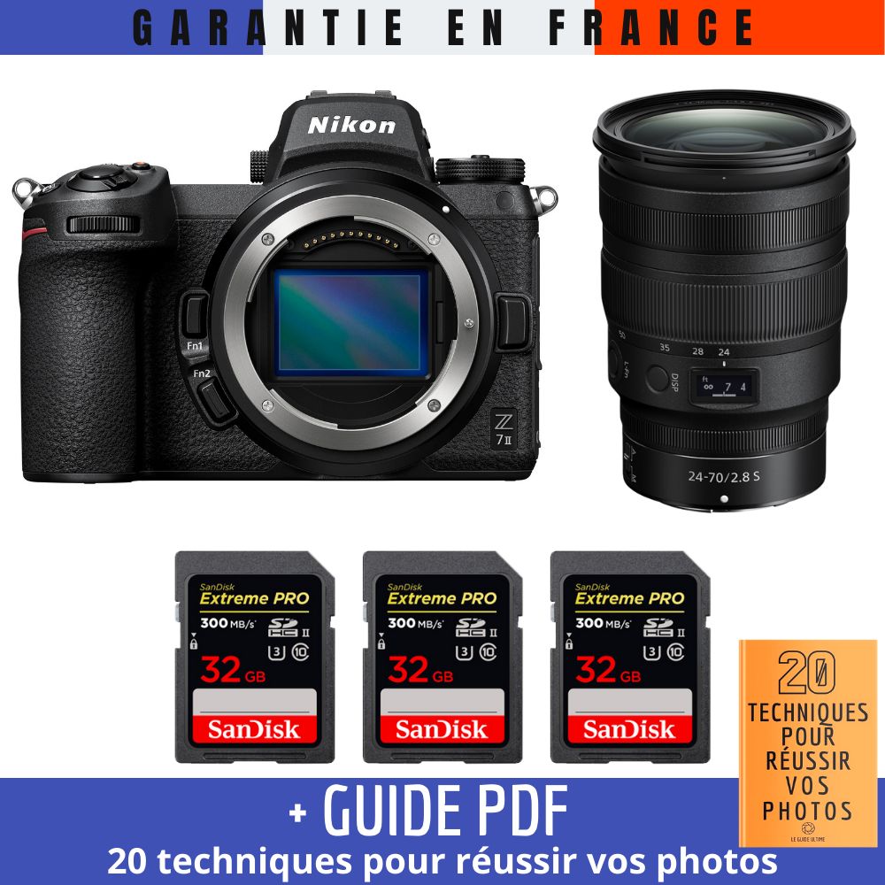 Nikon Z7 II Mirrorless Camera + Z 24-70mm f/2.8 S Lens + 3x 32GB SanDisk Extreme PRO UHS-II SDXC Memory Cards