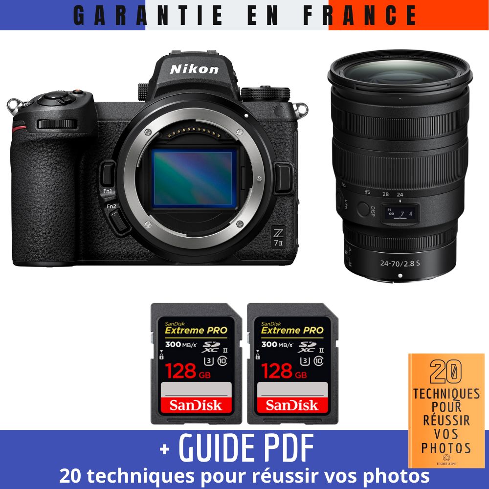 Nikon Z7 II + Z 24-70mm f/2.8 S Lens + 2x 128GB SanDisk Extreme PRO UHS-II SDXC Cards