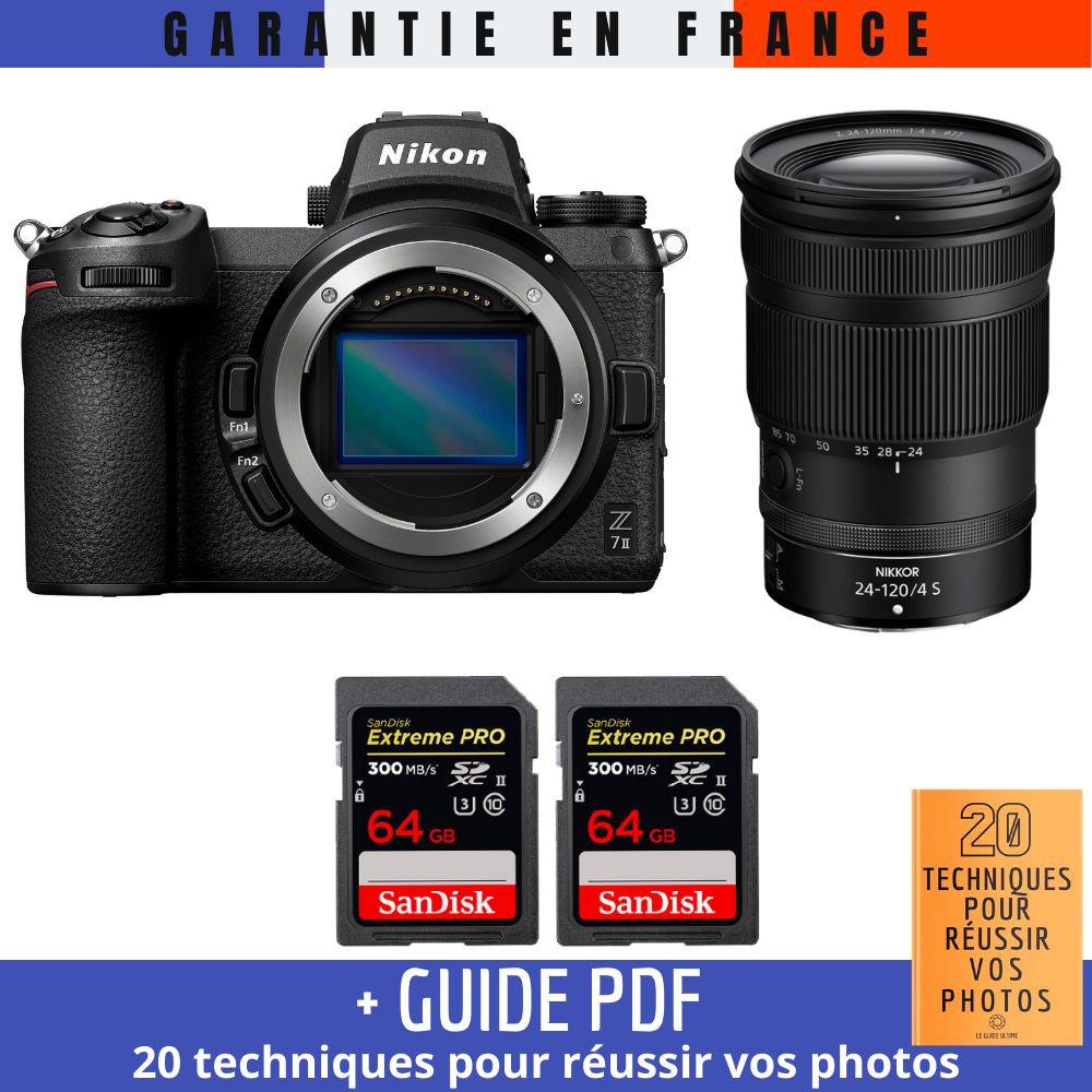 Nikon Z7 II + Z 24-120mm f/4 S Lens + 2x 64GB SanDisk Extreme PRO UHS-II SDXC Memory Cards