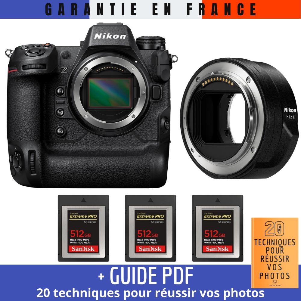 Nikon Z9 Camera Kit with FTZ II Adapter and 3x 512GB SanDisk Extreme PRO CFexpress Type B Cards