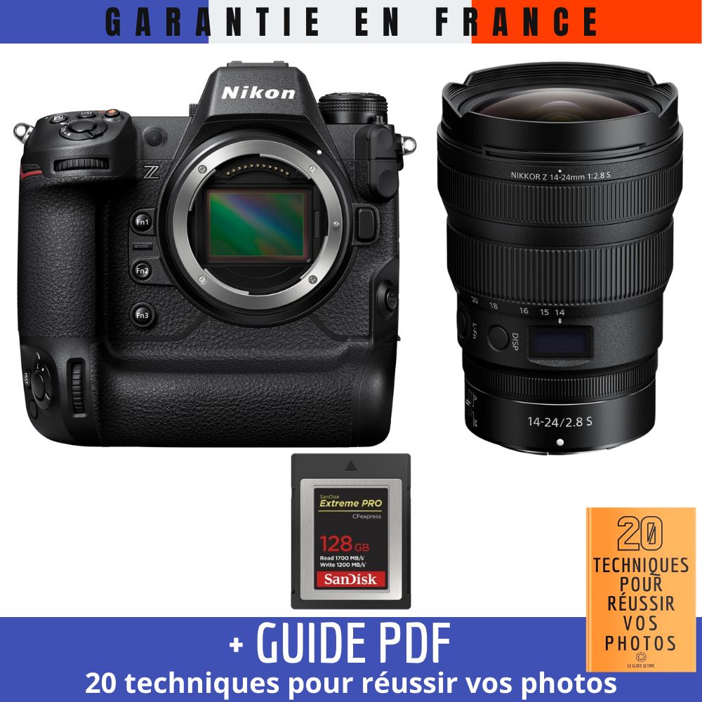 Kit Nikon Z9 avec objectif Z 14-24mm f/2.8 S et carte CFexpress de 128 Go