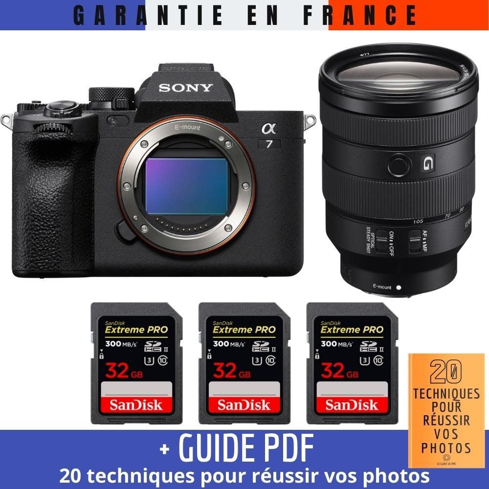 Sony A7 IV Mirrorless Camera + FE 24-105mm f/4 G OSS Lens + 3 SanDisk 32GB Extreme PRO UHS-II SDXC Cards