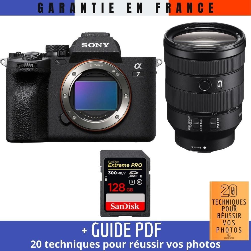 Sony A7 IV Camera Kit with FE 24-105mm f/4 G OSS Lens and 128GB SanDisk Extreme PRO SD Card + '20 TECHNIQUES POUR RÉUSSIR VOS PHOTOS' Guide