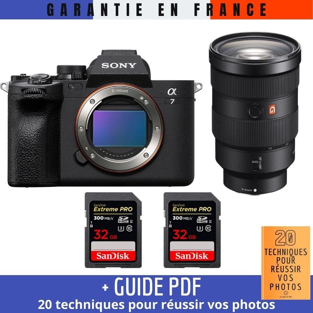 Sony A7 IV avec objectif FE 24-70mm f/2.8 GM + 2 cartes mémoire SanDisk 32 Go Extreme PRO UHS-II 300 Mo/s