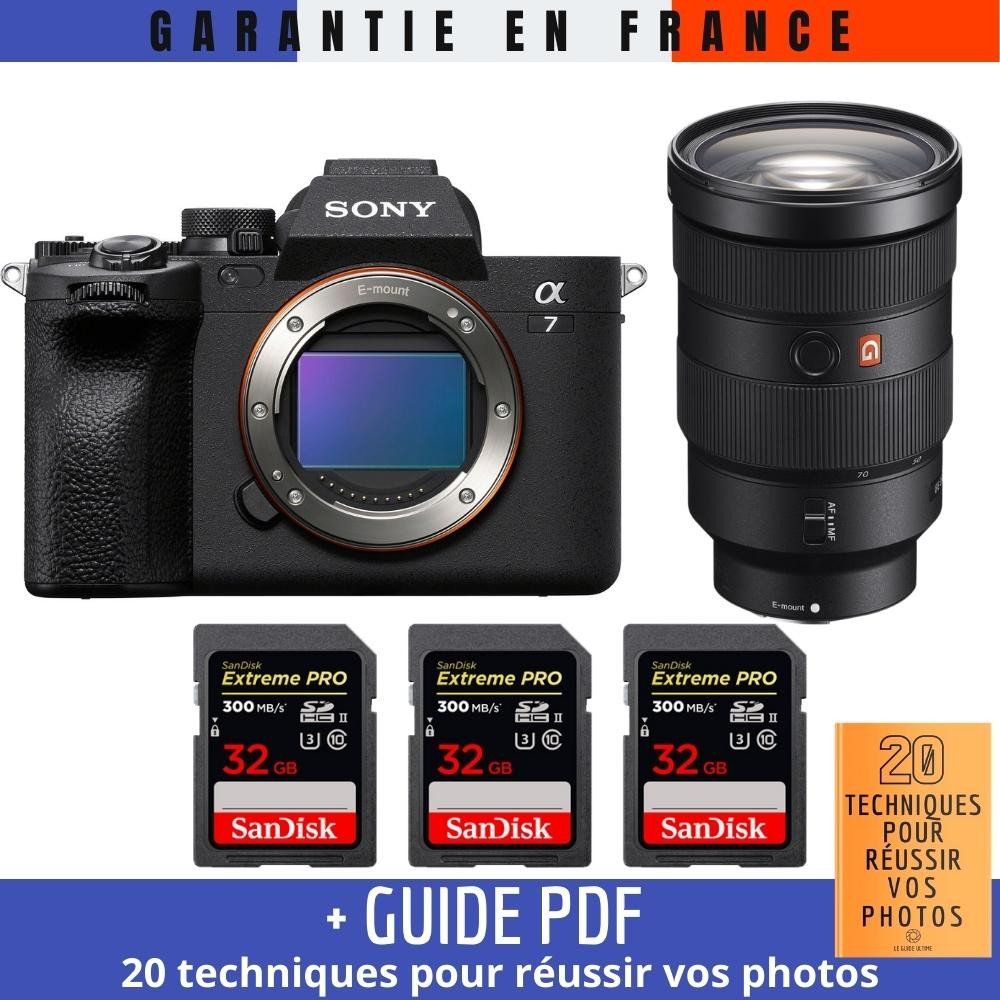 Sony A7 IV + Objectif FE 24-70mm f/2,8 GM + 3 Cartes mémoire SanDisk 32 Go Extreme PRO UHS-II SDXC 300 Mo/s