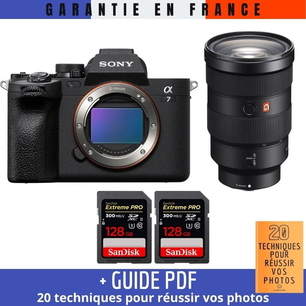 Appareil photo Sony Alpha 7IV + Objectif FE 24-70mm f/2.8 GM + 2 Cartes mémoire SanDisk 128 Go Extreme PRO UHS-II