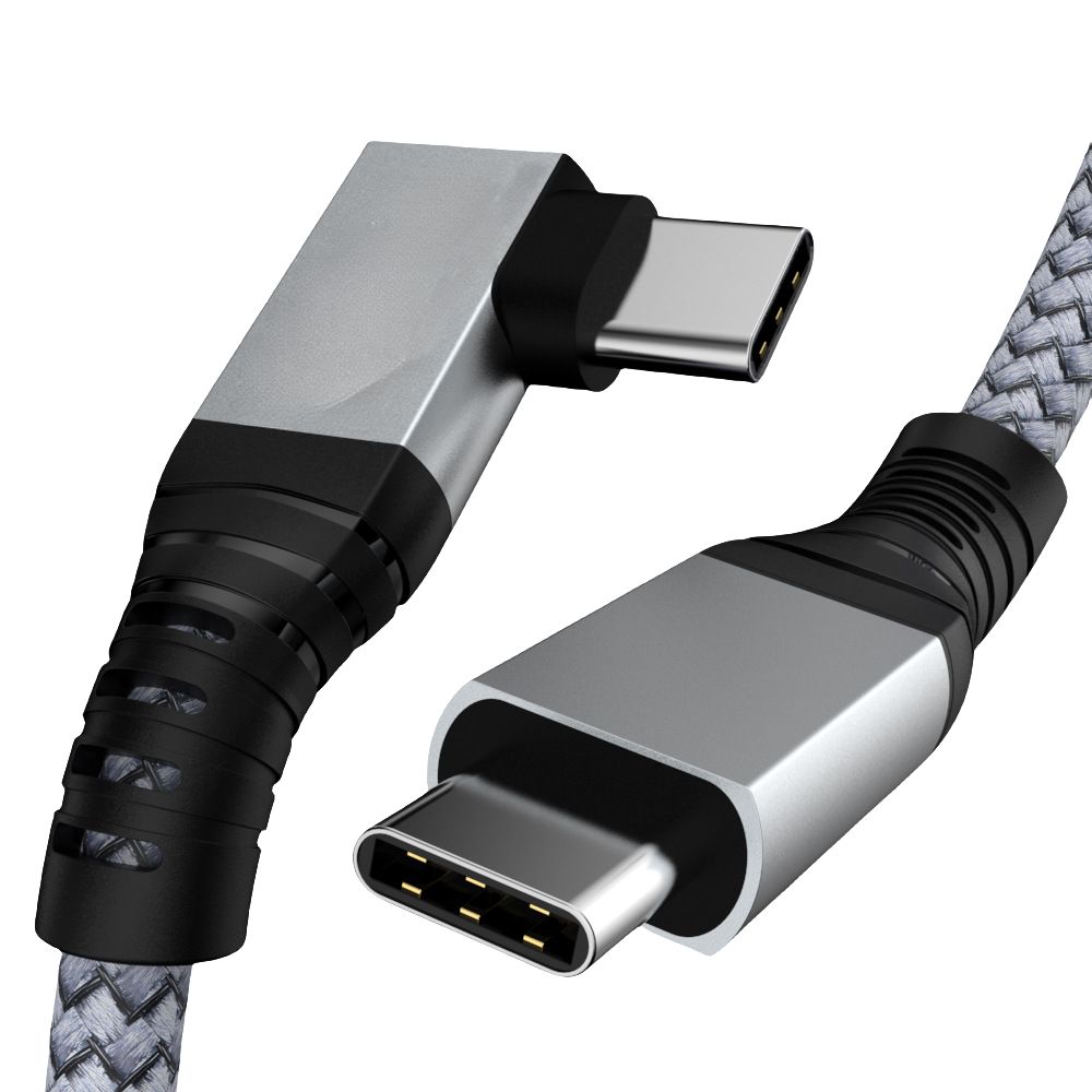 Right-Angle 240W Cable with USB-C to USB 3.2 GEN 2, Multicolored, 2m