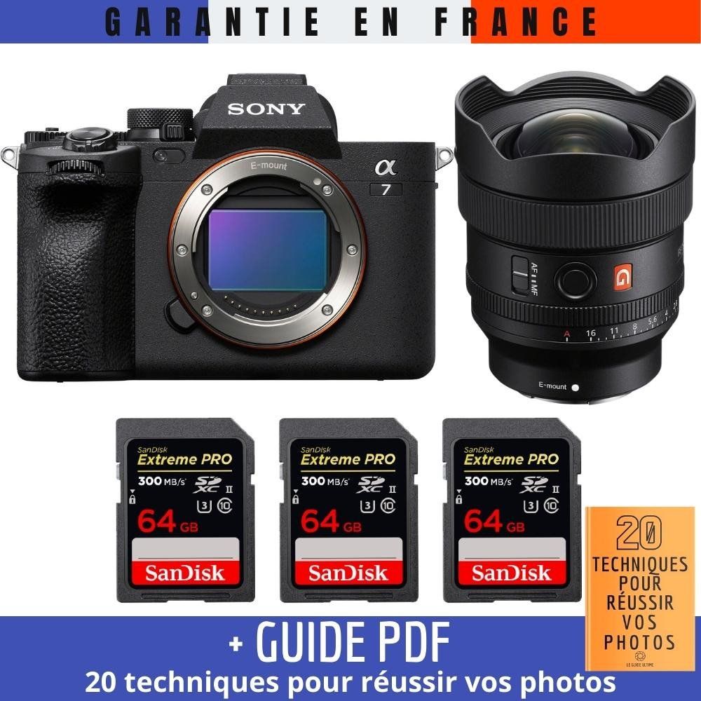 Sony A7 IV Camera with FE 14mm f/1.8 GM Lens + 3 SanDisk 64GB Extreme PRO UHS-II SDXC Cards