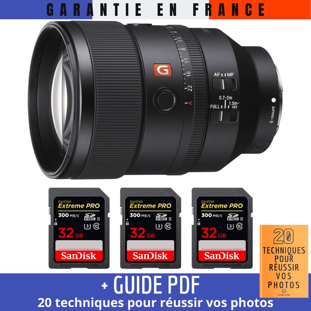 Sony FE 135mm f/1.8 GM Lens + 3 SanDisk 32GB UHS-II Cards + PDF Guide: 20 Techniques for Successful Photos