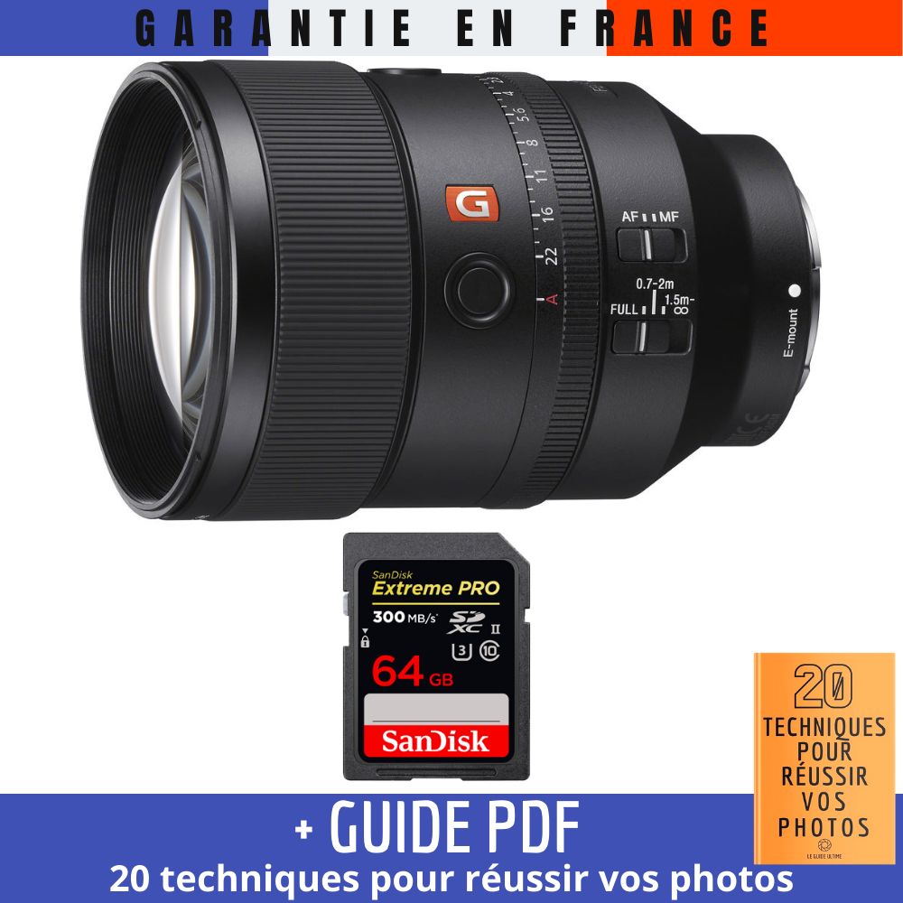 Sony FE 135mm f/1.8 GM Lens + 64GB SanDisk UHS-II Card + Guide: 20 Techniques for Success in Photography