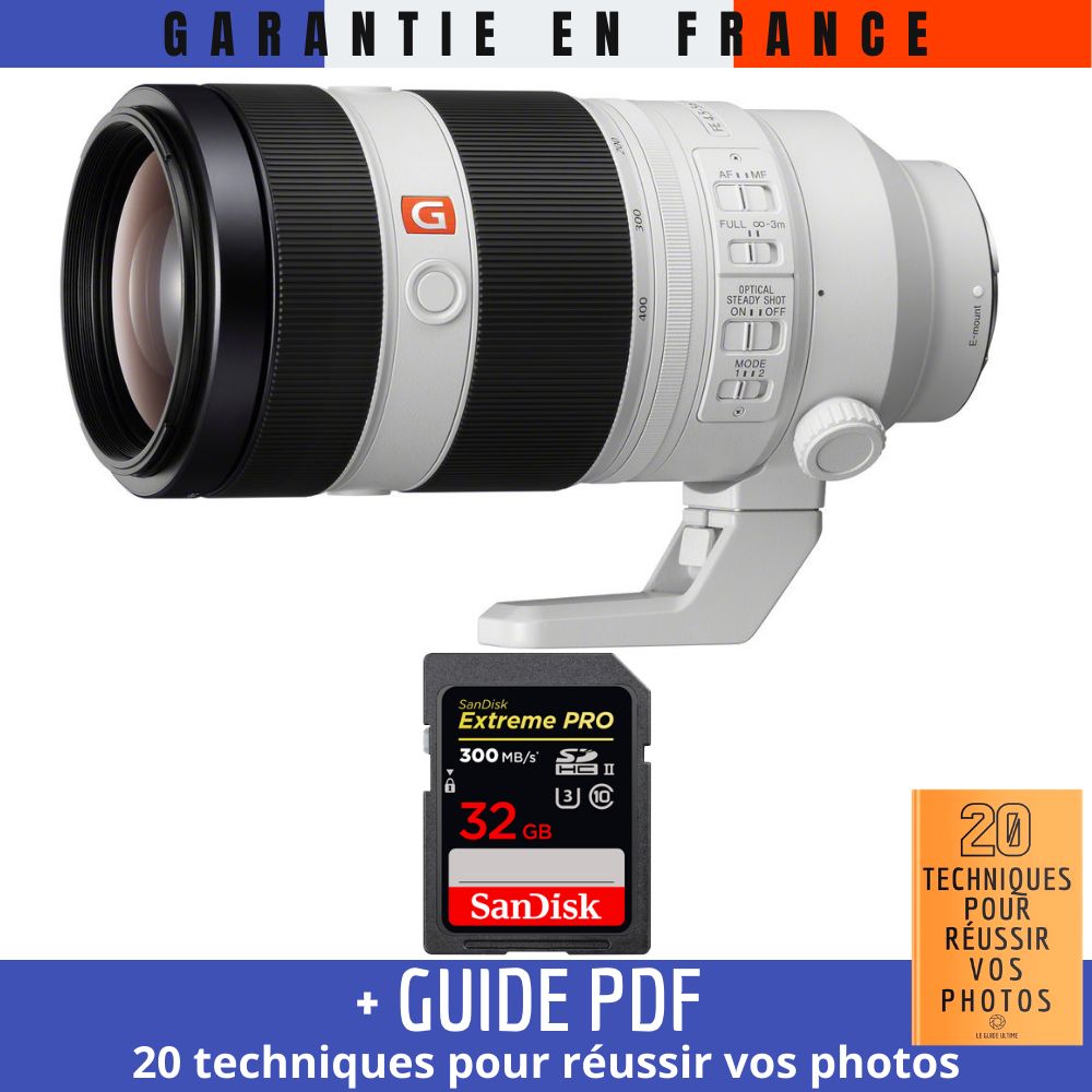 Sony FE 100-400mm f/4.5-5.6 GM OSS Lens + 32GB SanDisk UHS-II Card