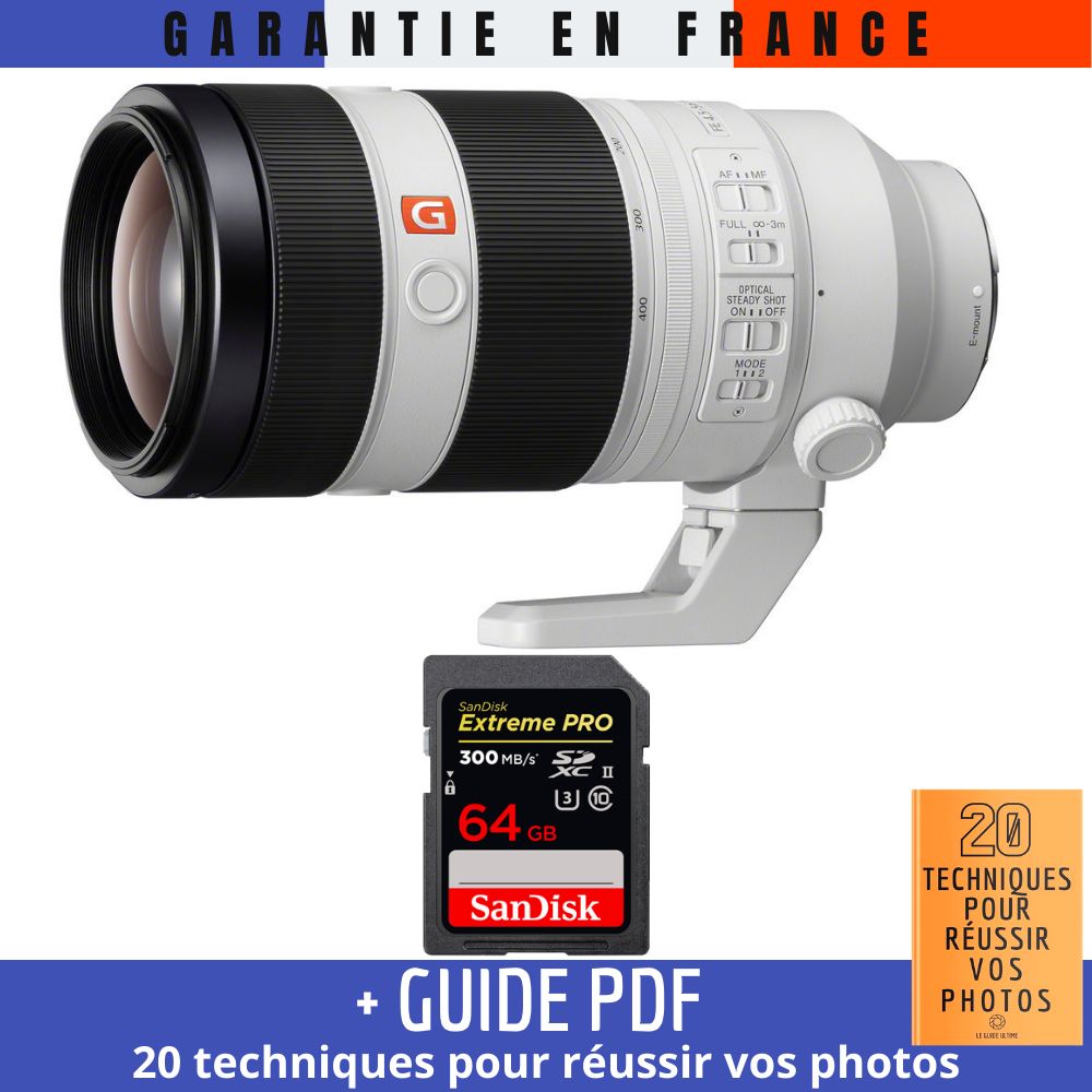 Sony FE 100-400mm f/4.5-5.6 GM OSS Lens + 64GB SanDisk UHS-II Card
