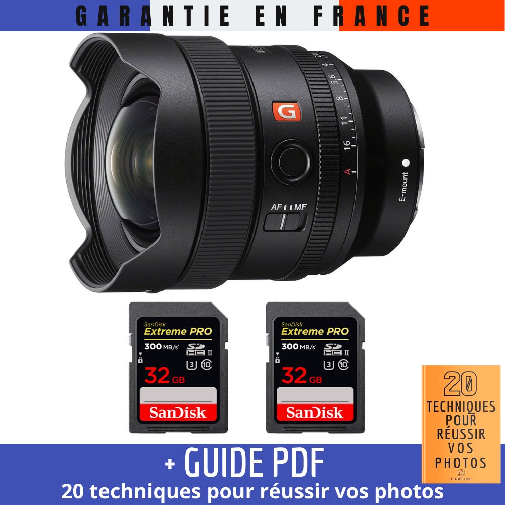 Sony FE 14mm f/1.8 GM Lens + 2 SanDisk 32GB UHS-II Cards + PDF Guide: 20 Techniques for Succeeding in Photography
