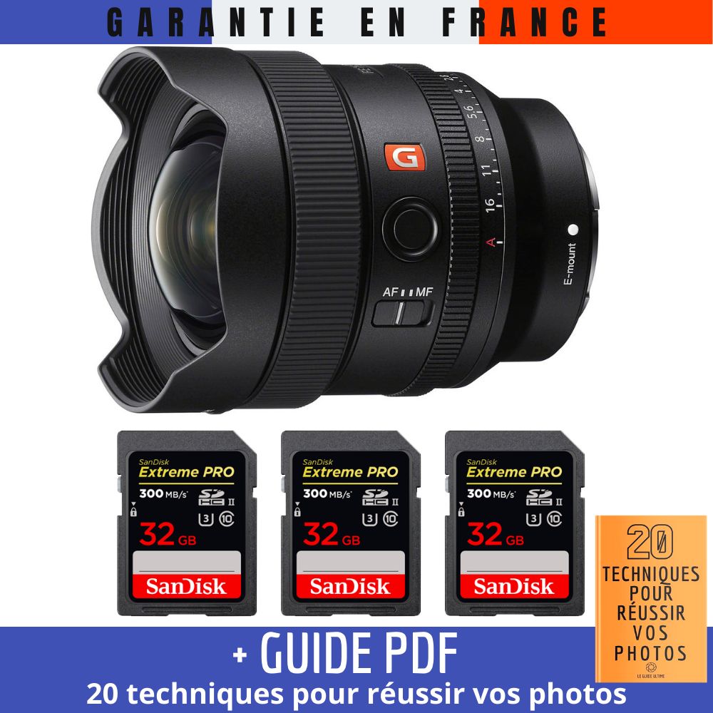 Sony FE 14mm f/1.8 GM Lens + 3 SanDisk 32GB UHS-II Cards + PDF Guide: 20 Techniques for Succeeding in Photography