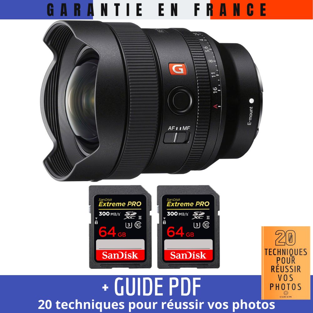 Sony FE 14mm f/1.8 GM Lens + 2x 64GB SanDisk UHS-II Cards + PDF Guide: 20 Techniques for Success